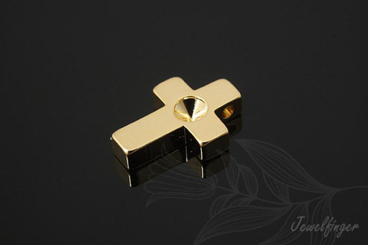 [도매] H496-금도금 스톤셋팅용 십자가 9*13mm (20개)