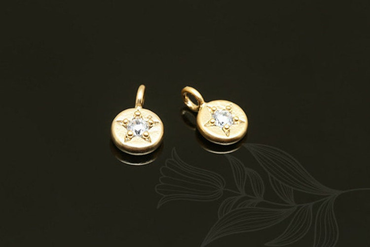 [도매] S1316-무광골드 탄생석 4월 다이아몬드 (20 개)