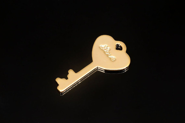 [도매] CH0051-금도금 러브 하트 키 (20 개)