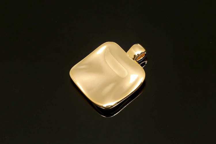 [도매] CH104-금도금 구김 사각 메달 (20개)