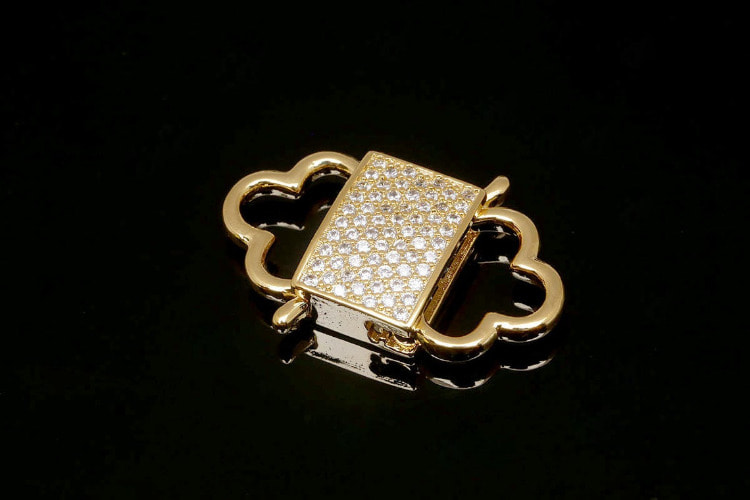 [도매] TG012-금도금 큐빅 자물쇠 클래습 (10개)