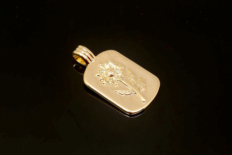 [도매] CH4003-금도금 플라워 펜던트 (20개)