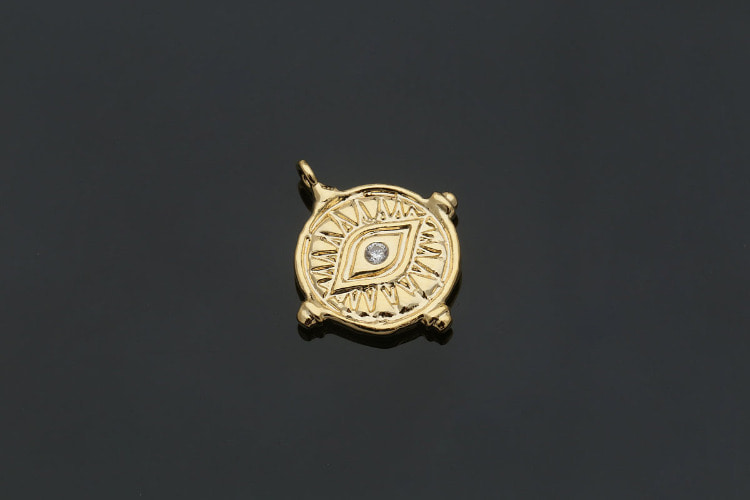 [도매] F156-금도금 큐빅 이블아이 메달 (20개)
