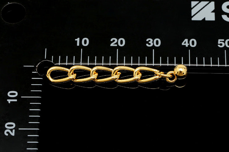 [도매] B337-금도금 112B 3cm 볼 조절체인 (100개)