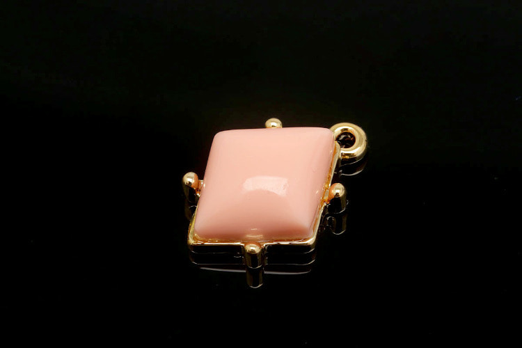 [도매] R044-금도금 핑크 컬러 에폭시 (20개)