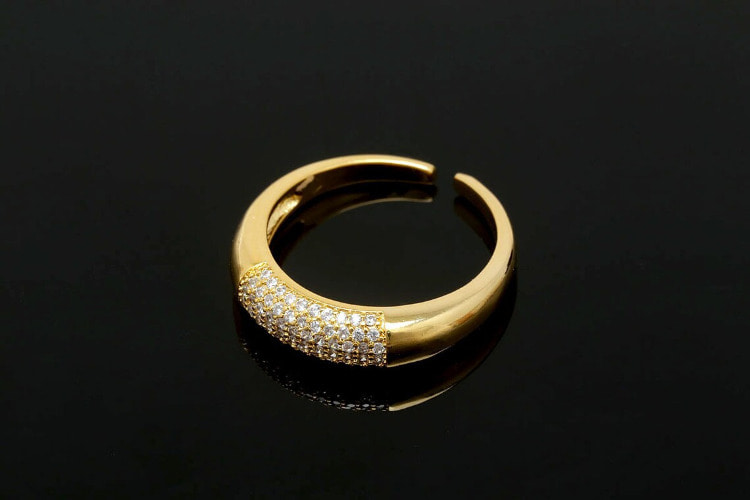 [도매] CH4024-금도금 코팅 스페셜 큐빅 반지 (10개)
