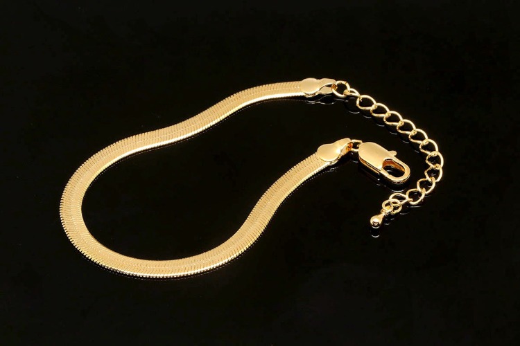 [도매] R001-금도금 코팅 SPD 150 6DC 4.5mm Snake Chain 팔찌 16cm+5cm (20개)