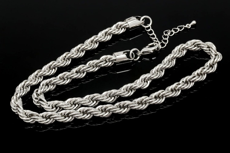 [도매] R022-삼원 합금 도금 코팅 FR 1.4 Rope Chain 43cm+6cm (10개)