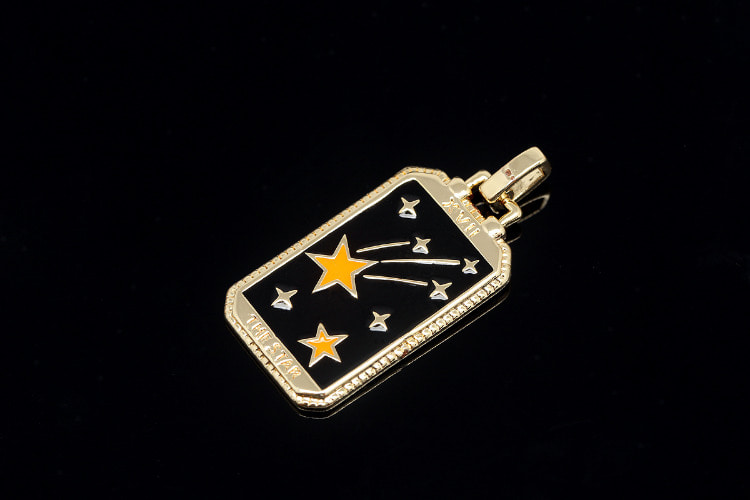 [도매] CH6054-금도금 코팅 에나멜 별 타로카드 (10개)