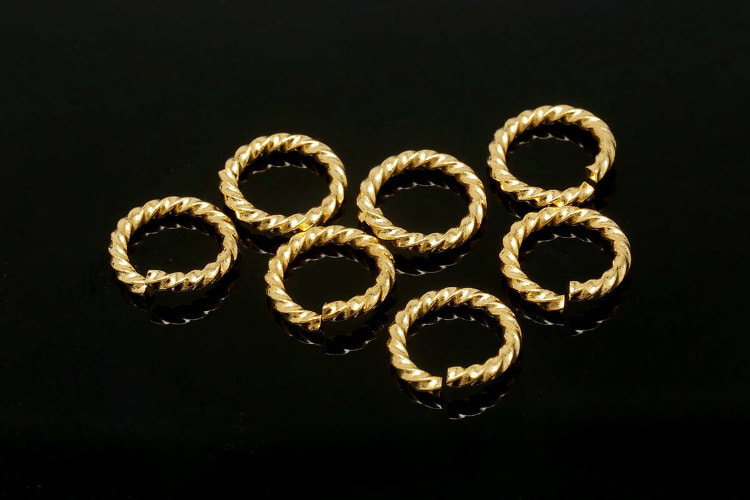 [도매] B105-1.5x7mm 금도금 꽈베기링 (200개)