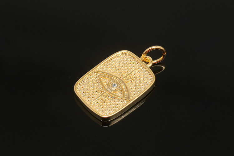 [도매] CH6025-금도금 큐빅 이블아이 카드 (20개)
