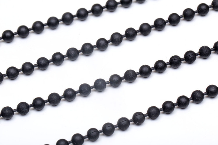 [도매] A559-블랙 컬러 2.3mm Ball Coating Chain (20M)