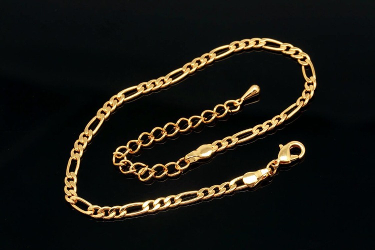 [도매] R049-금도금 코팅 FG 180 SCR Chain 발찌 19cm+5cm (20개)