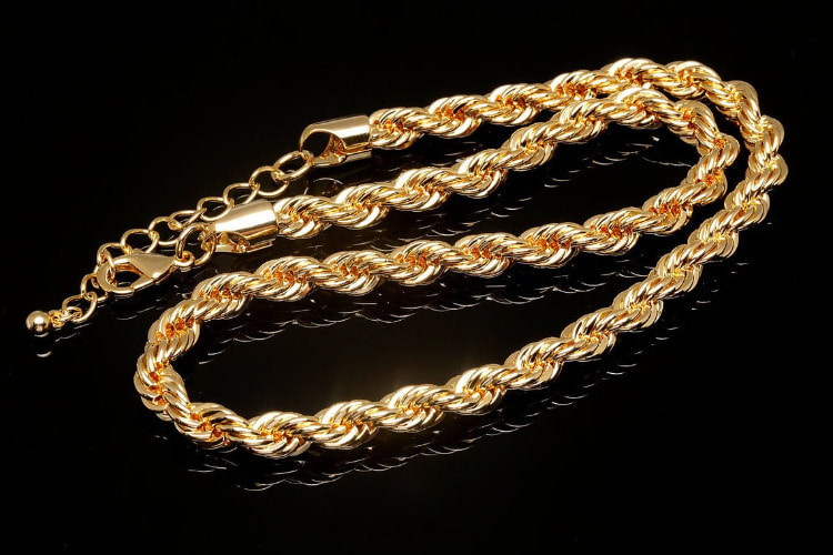 [도매] B001-금도금 코팅 FR 1.4 Rope Chain (10개)