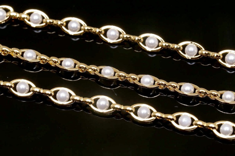 [도매] A030-금도금 B301 진주 Chain (10M)