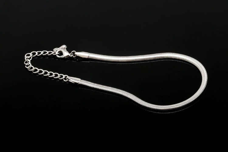 R012-삼원 합금 도금 HK 3.0 Herringbone Chain 16cm+5cm 팔찌 (1개) 요일발송