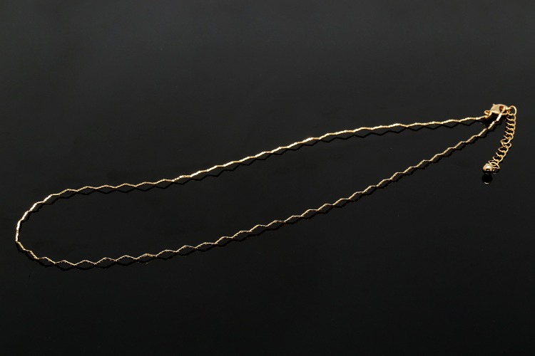 [도매] R068-금도금 지그재그 Chain 45cm+5cm (20개)