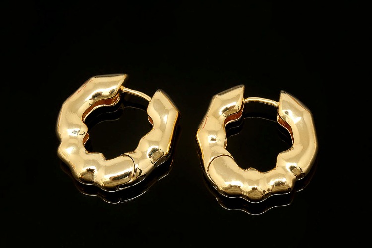 [도매] CH7046-금도금 25mm 볼드 유니크 귀고리 (10쌍)