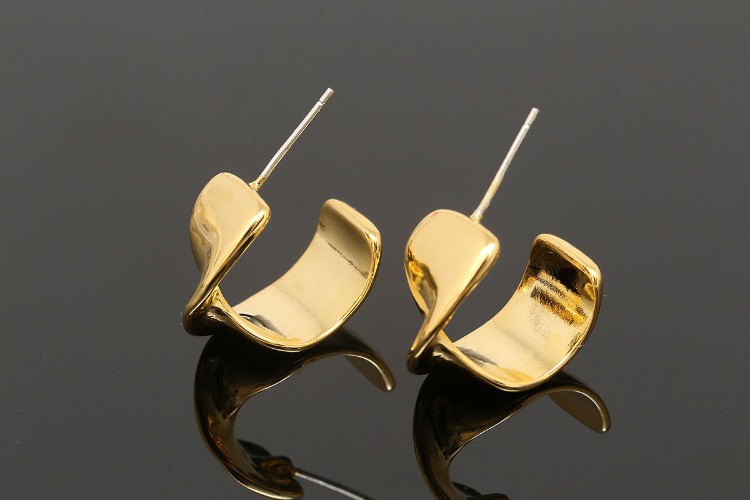 CH7041-금도금 유니크 트위스트 귀고리 (1쌍)