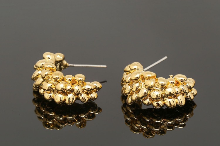 [도매] CH7047-금도금 유니크 버블 귀고리 (10쌍)