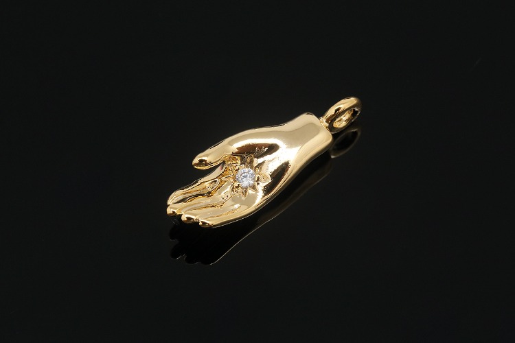 [도매] H956-금도금 큐빅 핸드 (20개)