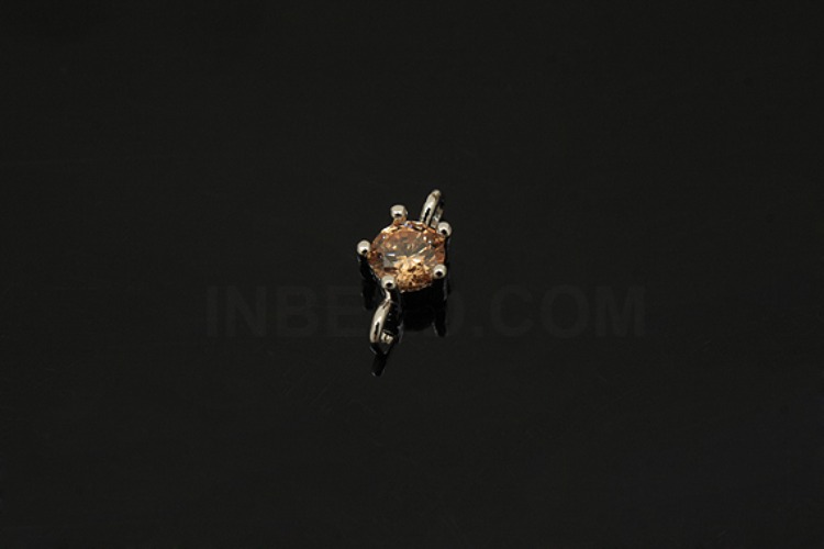 [도매] S1240-백금도금 탄생석 토파즈 (50개)
