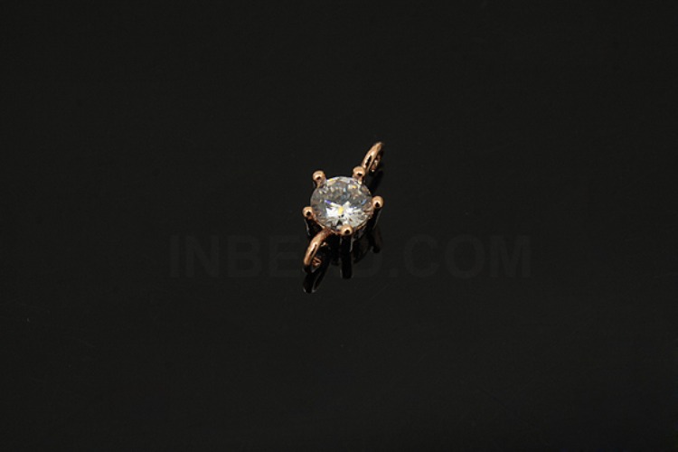 [도매] S1245-핑크골드 탄생석 다이아몬드 (50개)