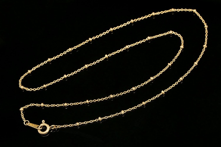 K206-정은 무니켈 금도금 고방루루 체인 목걸이 41cm (1개) 요일발송