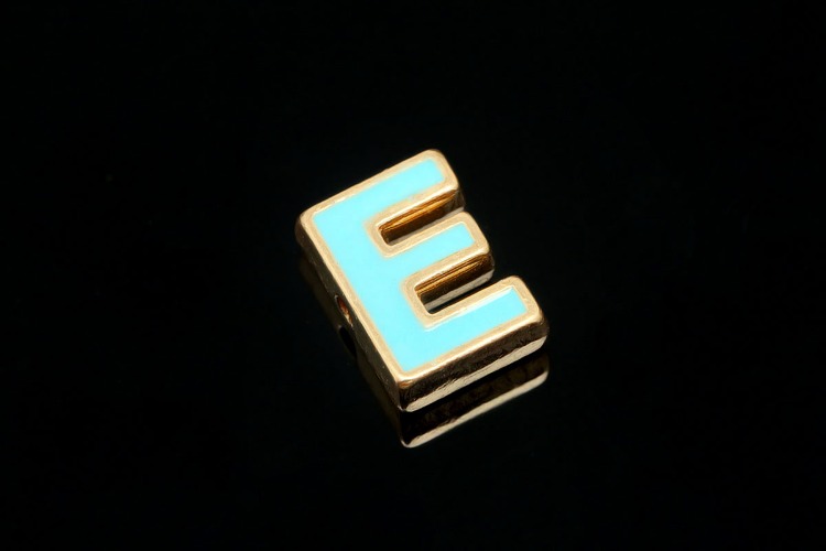 [도매] EM001-금도금 에나멜 알파벳 E (10개)