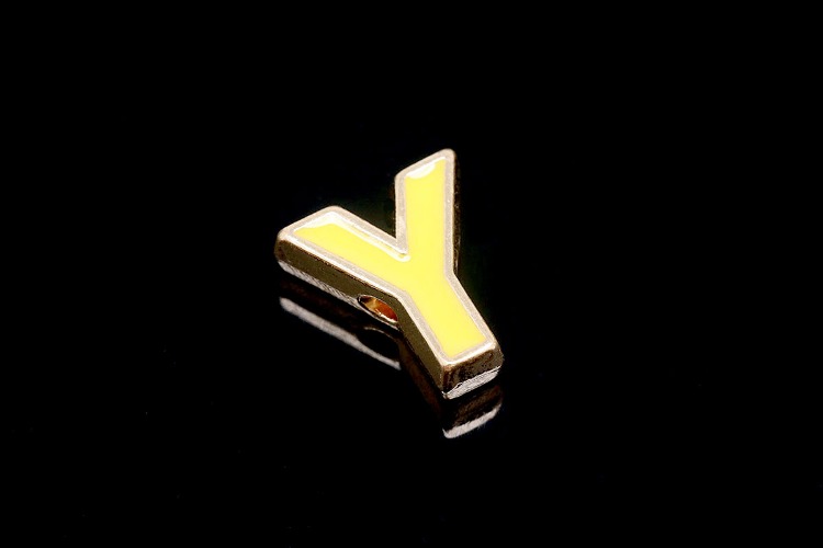 [도매] EM001-금도금 에나멜 알파벳 Y (10개)