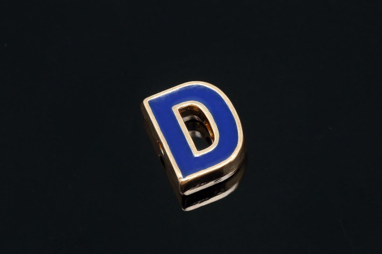 [도매] EM001-금도금 에나멜 알파벳 D (10개)