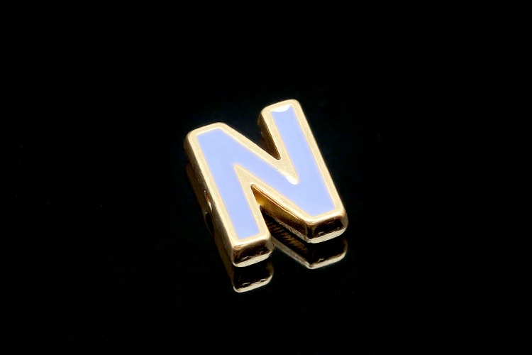 [도매] EM001-금도금 에나멜 알파벳 N (10개)
