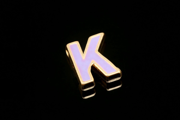 [도매] EM001-금도금 에나멜 알파벳 K (10개)
