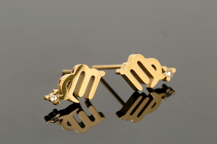 [도매] ST001-무니켈 변색방지 금도금 처녀자리 귀고리 (5쌍)