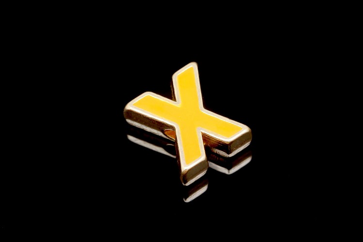 [도매] EM001-금도금 에나멜 알파벳 X (10개)