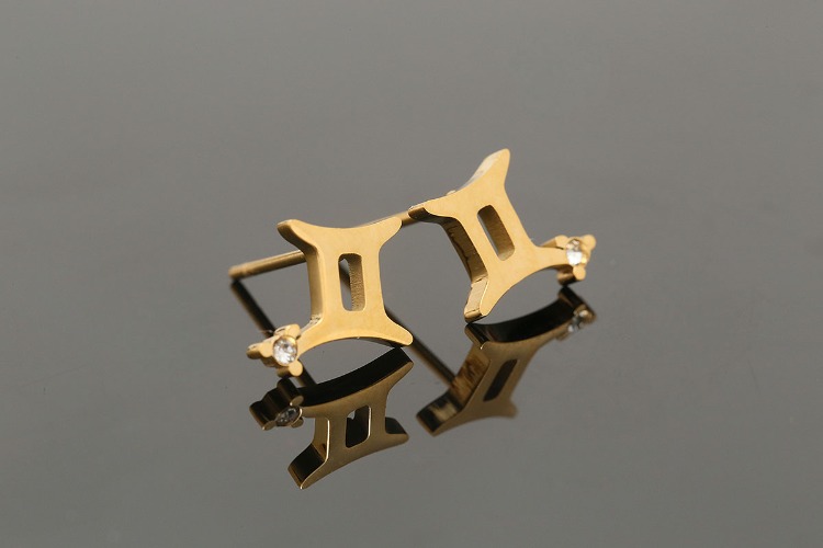[도매] ST001-무니켈 변색방지 금도금 쌍둥이자리 귀고리 (5쌍)