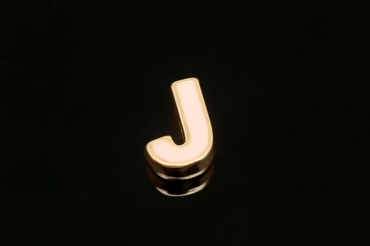[도매] EM001-금도금 에나멜 알파벳 J (10개)