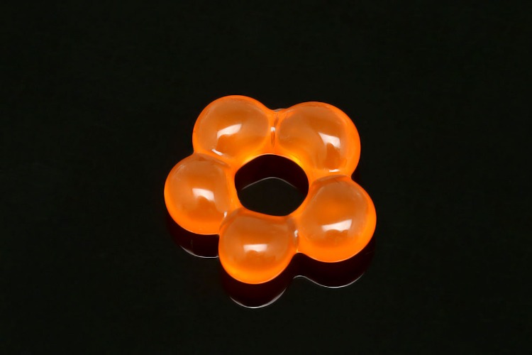 [도매] B593-17mm 오렌지 에폭시 플라워 (20개)