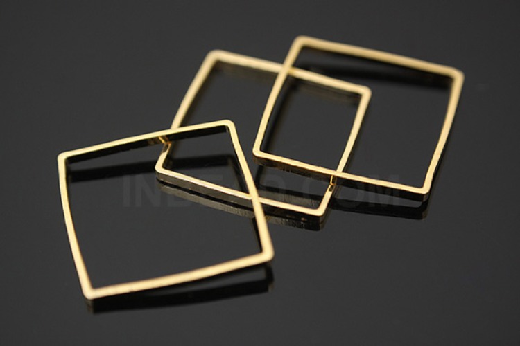 [도매] B475-금도금 파이프 슬라이스 정사각 펜던트 15mm (80개)