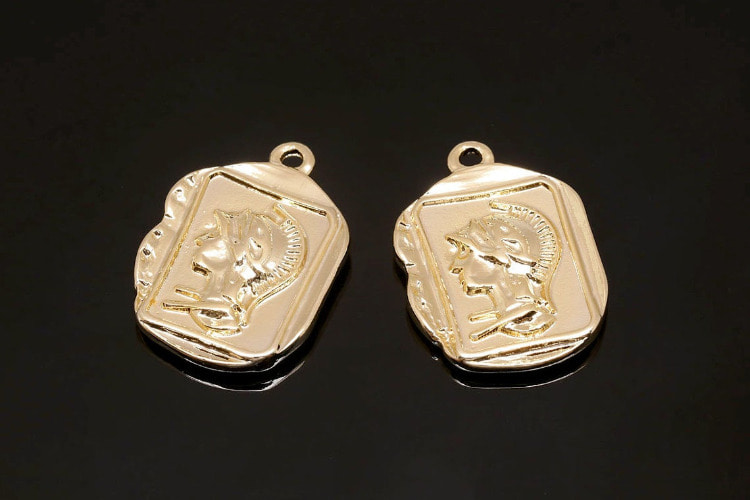 [도매] H637-금도금 투우사 양면 메달 (20 개)