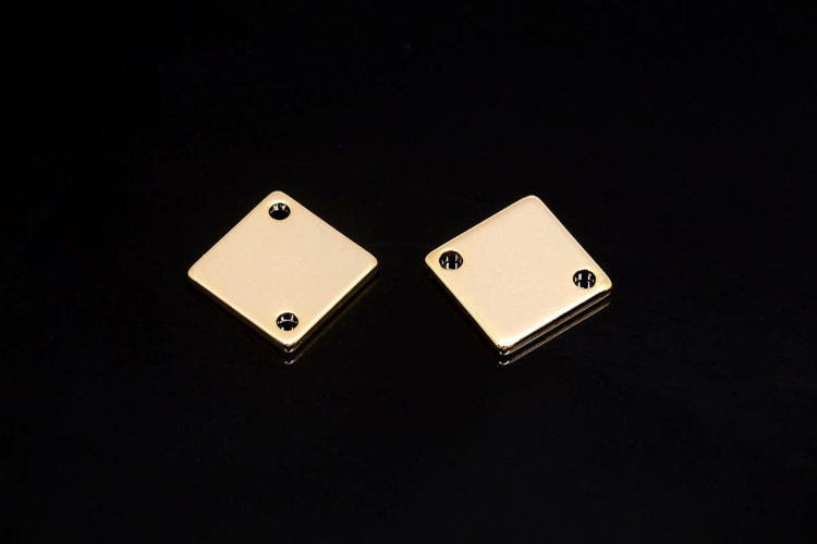 [도매] H390-금도금 사각 커넥터 (60개)
