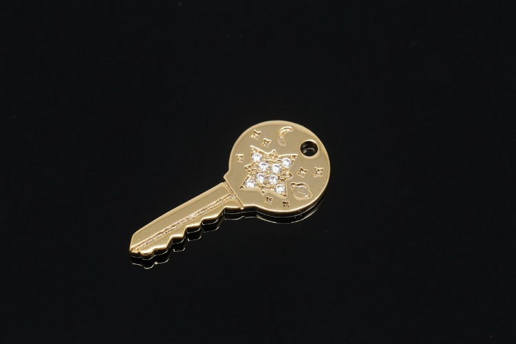 M1959-금도금 큐빅 문&amp;스타 Key (2개)요일발송