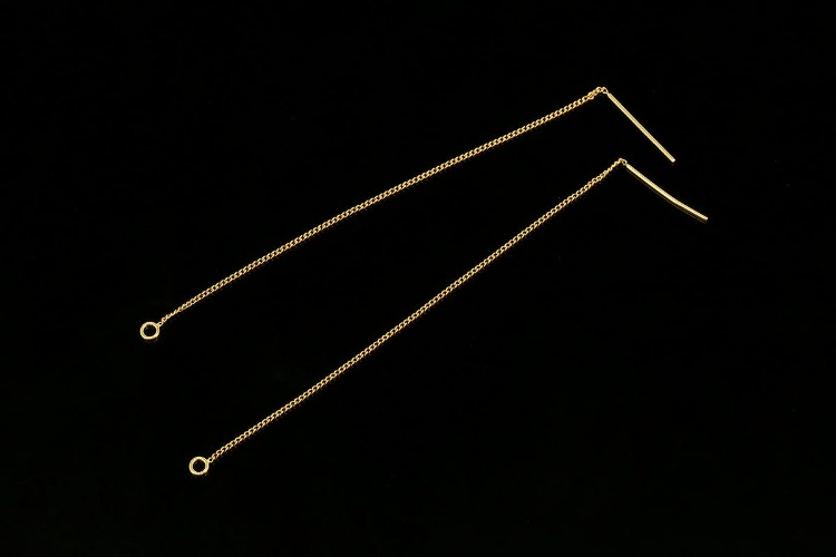 CH7035-무니켈 금도금 8cm 체인 귀고리 (1쌍)
