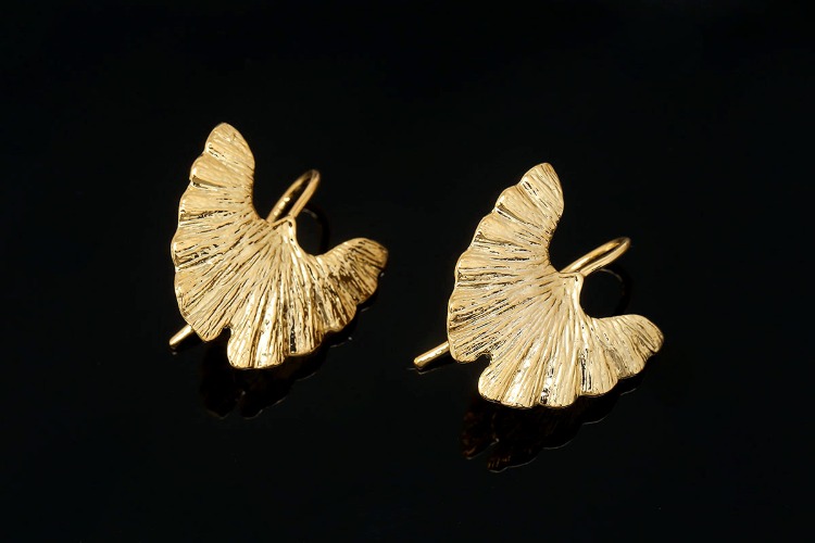 [도매] CH7044-무니켈 금도금 나뭇잎 귀고리 (10쌍)
