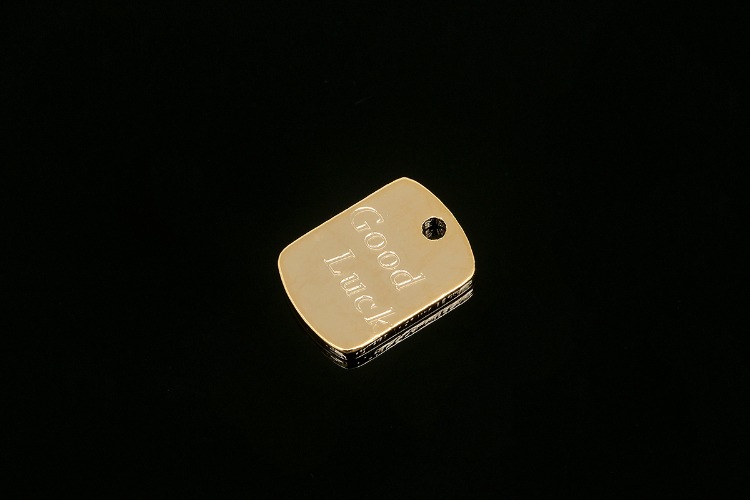 [도매] CH2047-금도금 타이니 굿 럭 카드 (20개)
