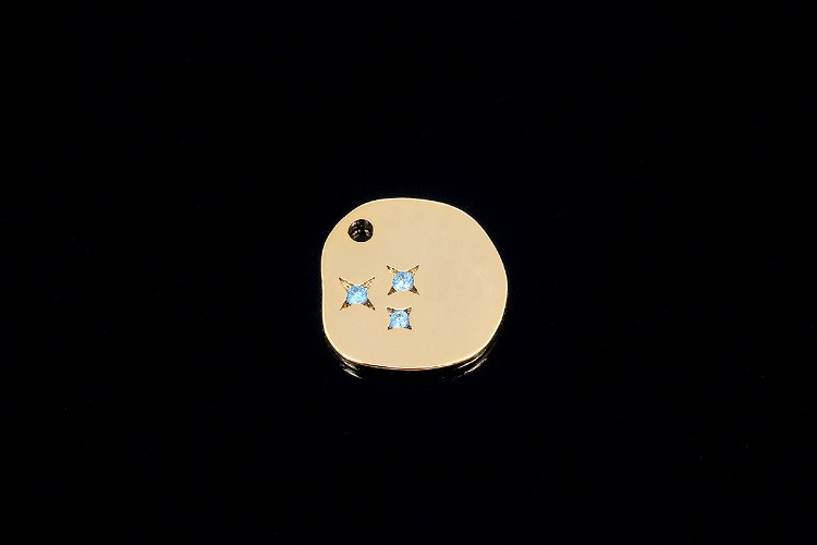 [도매] H077-금도금 블루 북극성 (20개)