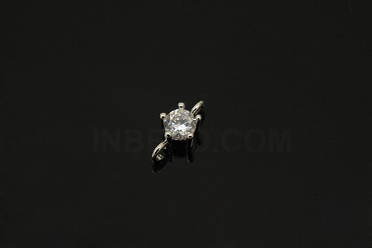 [도매] S1233-백금도금 탄생석 다이아몬드 (50개)
