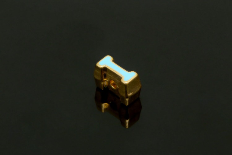 EM004-금도금 블루 에나멜 알파벳 I (1개)