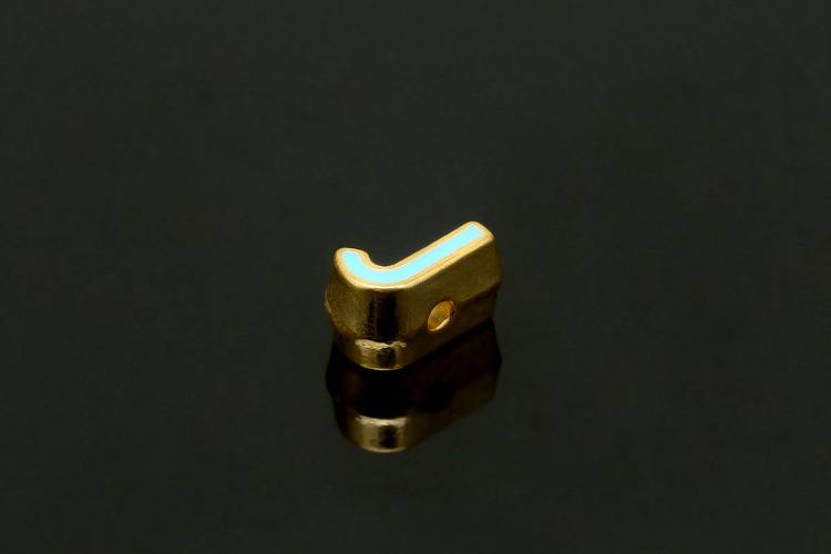 EM004-금도금 블루 에나멜 알파벳 J (1개)