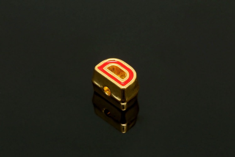 EM005-금도금 레드 에나멜 알파벳 D (1개)